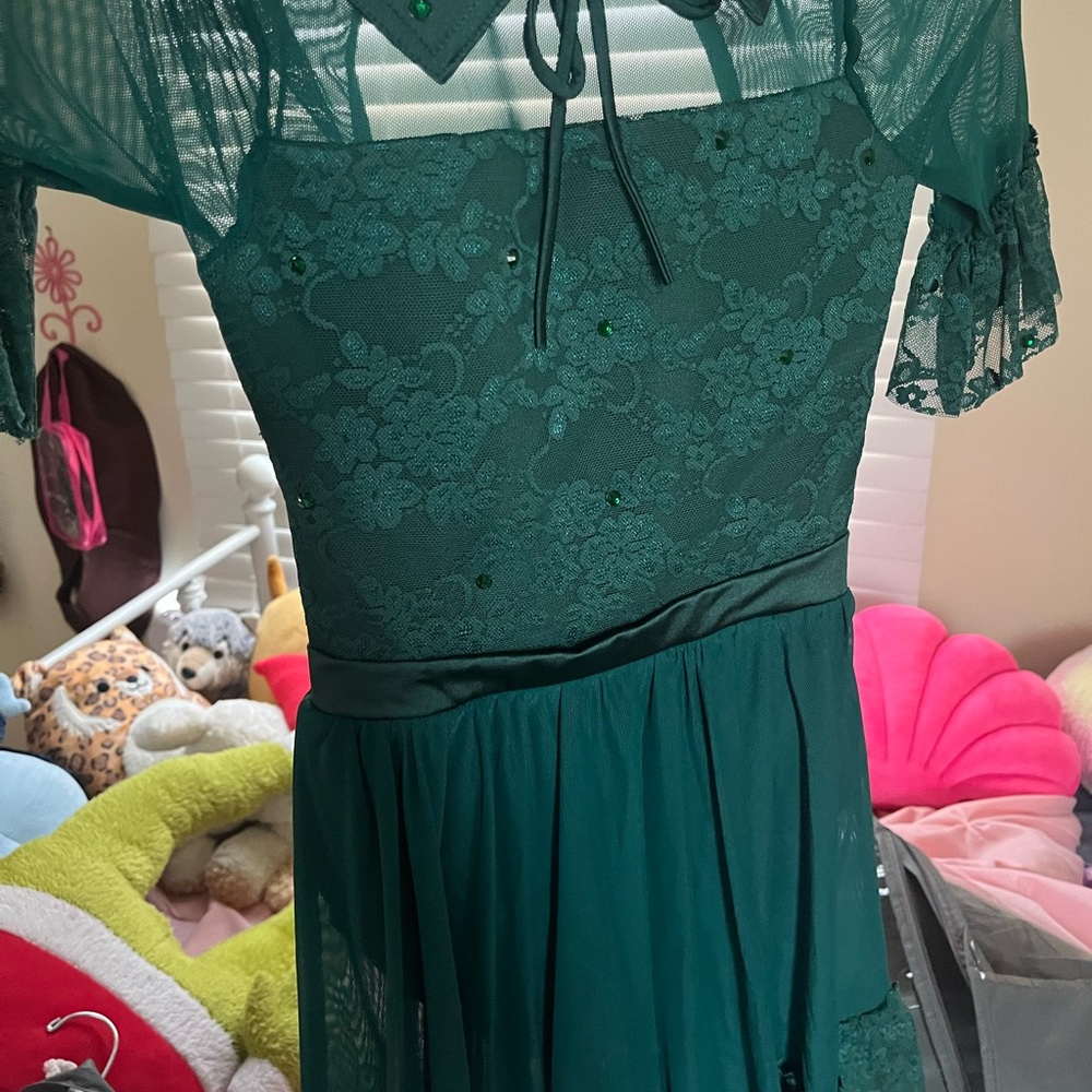 Elegant Teal Lace Dress